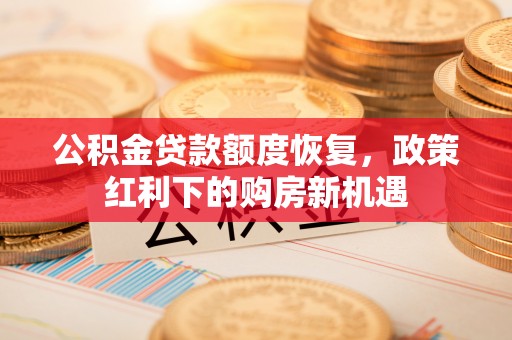 港口公积金贷款额度恢复，政策红利下的购房新机遇