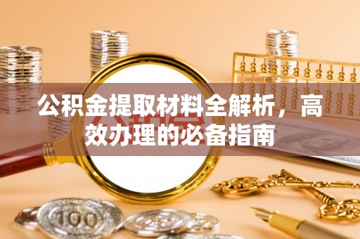 港口公积金提取材料全解析，高效办理的必备指南
