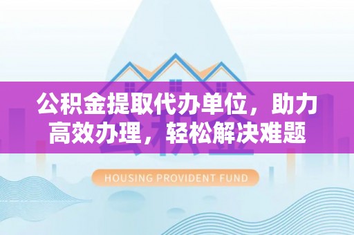 港口公积金提取代办单位，助力高效办理，轻松解决难题