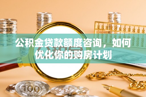 港口公积金贷款额度咨询，如何优化你的购房计划