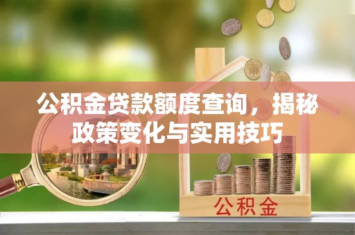 港口公积金贷款额度查询，揭秘政策变化与实用技巧