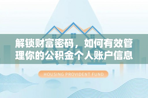 港口解锁财富密码，如何有效管理你的公积金个人账户信息