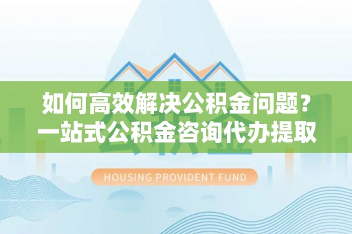 港口如何高效解决公积金问题？一站式公积金咨询代办提取服务全解析